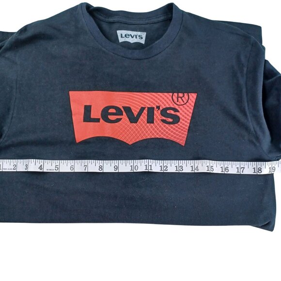 Levis Black Long Sleeve Puff Print Graphic T-Shirt Size M Y2K Revival Streetwear - Picture 5 of 8